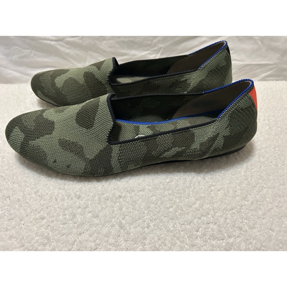 Rothy's The Loafer Green Camo Slip On Flats Womens Size 9.5